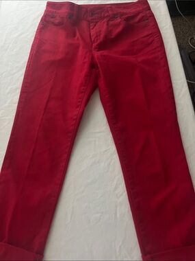 Signature Red Ankle-Length Slim Jeans